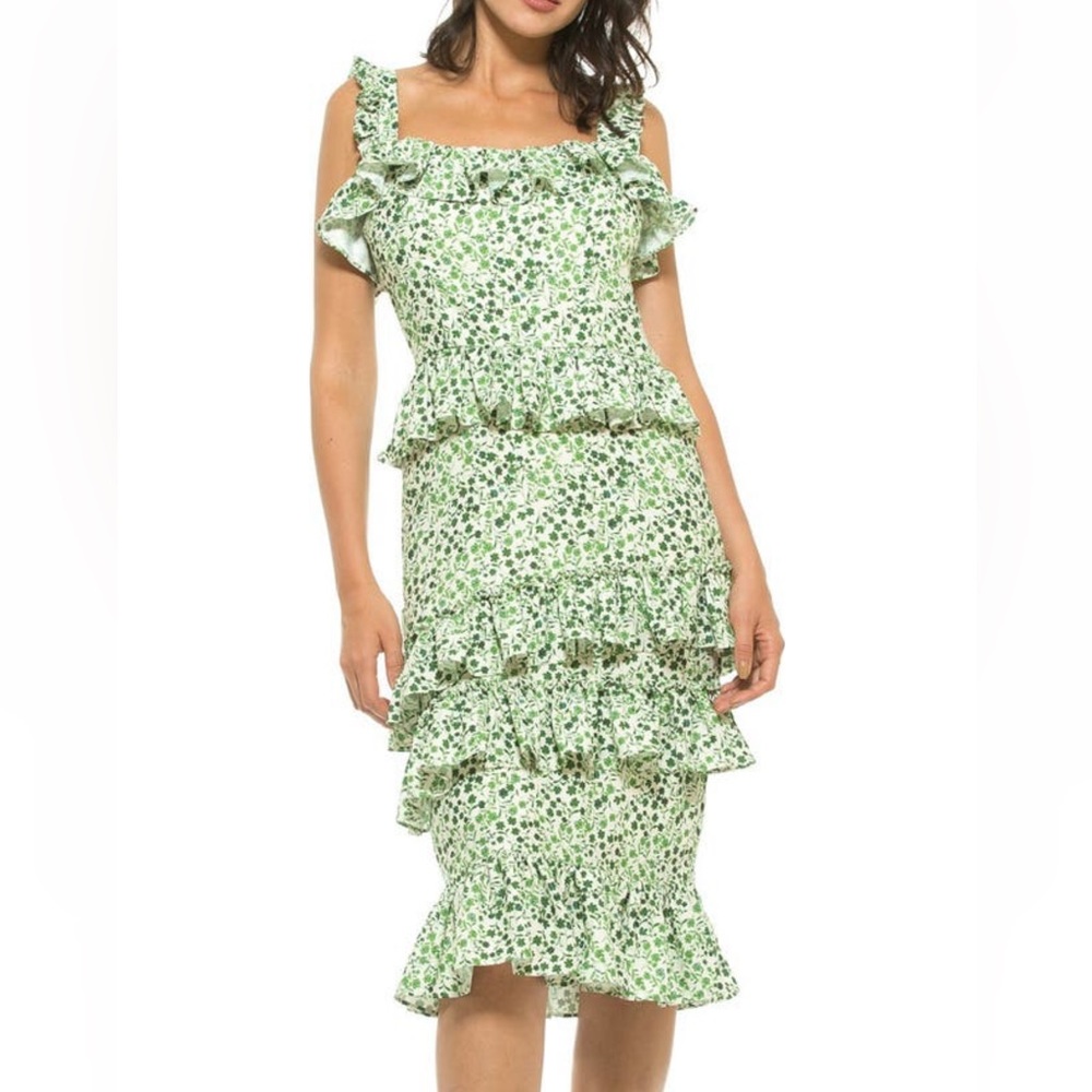 Alexia Admor Liv Floral Ruffle Midi Dress